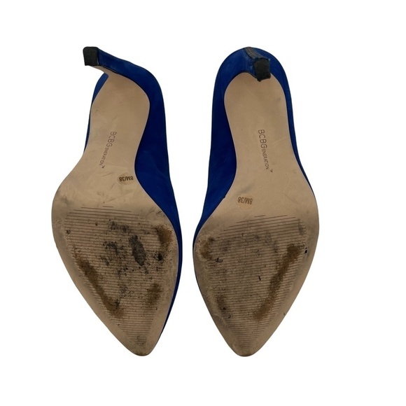 BCBGeneration Blue Suede Pointed Toe Heels Size 8 Women's - Picture 8 of 15